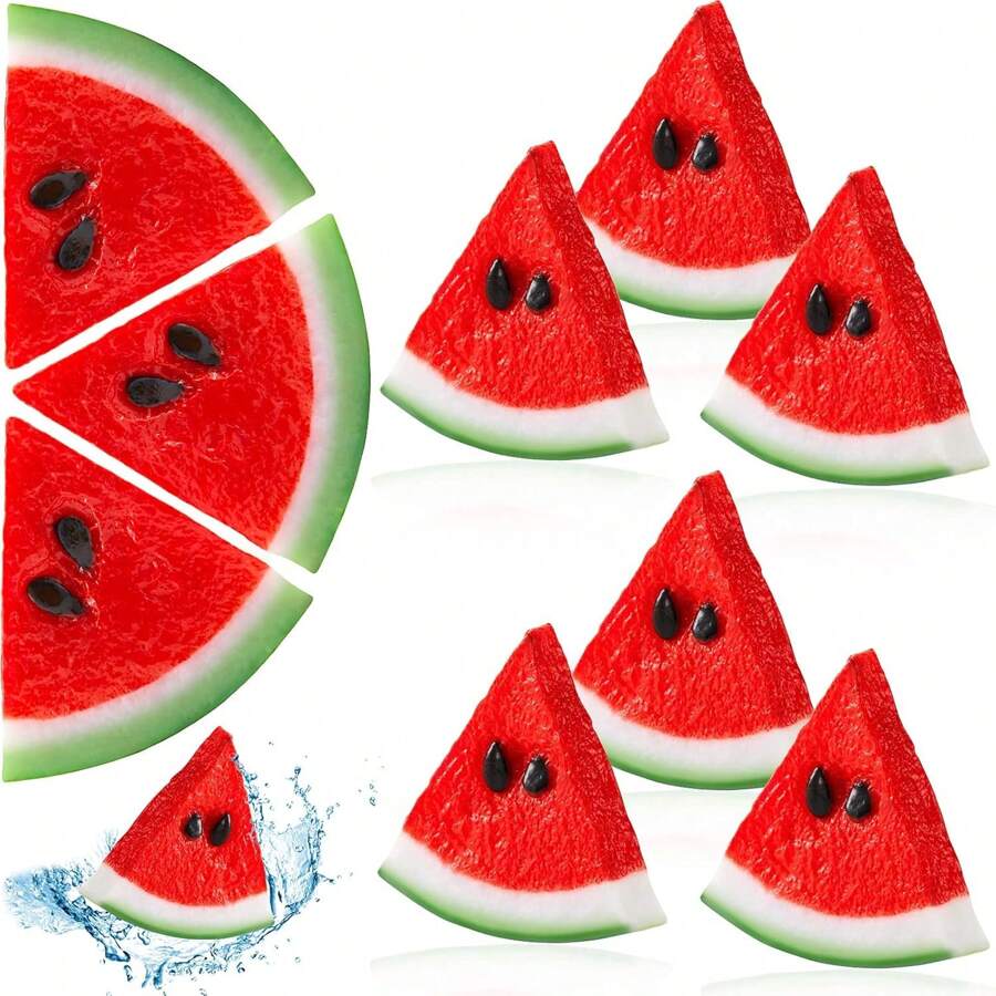 Yaomiao Fake Watermelon Simulation Watermelon Slices Artificial Fruit Slice Realistic Lifelike Fake Fruits Plastic Decor For Photography Props