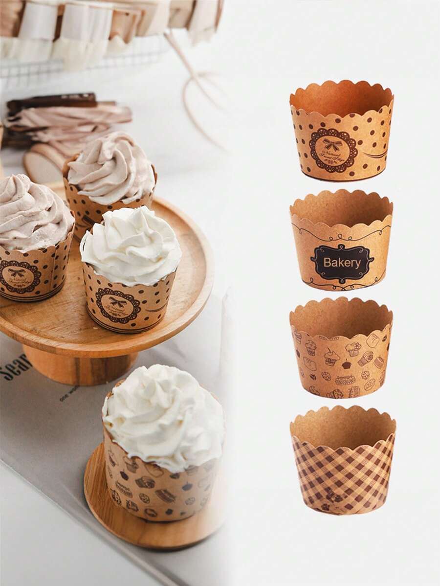 1set/8pcs,Antique Single-Use Scone Cups, Thick Muffin Cups, Paper Cupcake Liners, Scone Molds, Baking Tools, Kitchen Gadgets, Kitchen Accessories