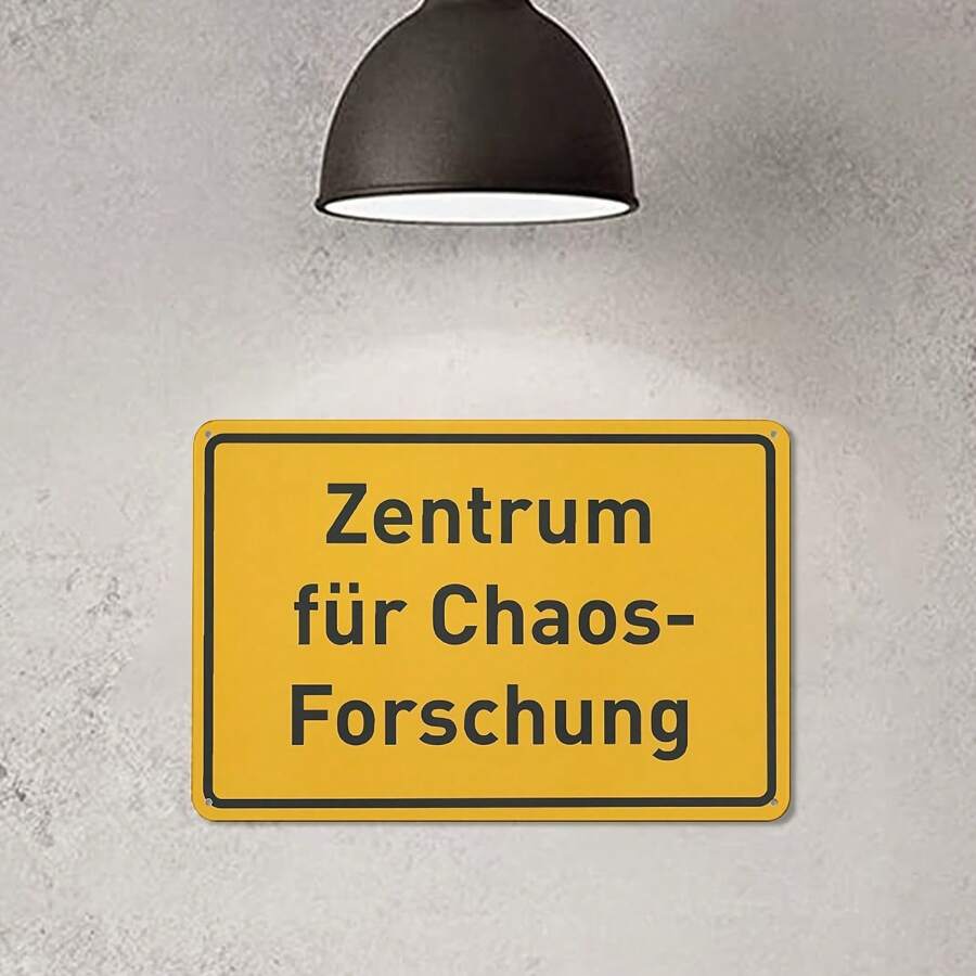 Schild "Chaos-Forschungszentrum": 12 x 8 Zoll / 30 x 20 cm Metallparty-Dekoration - perfektes Geschenk für Kollegen, Freunde oder Geburtstagsfeierlichkeiten