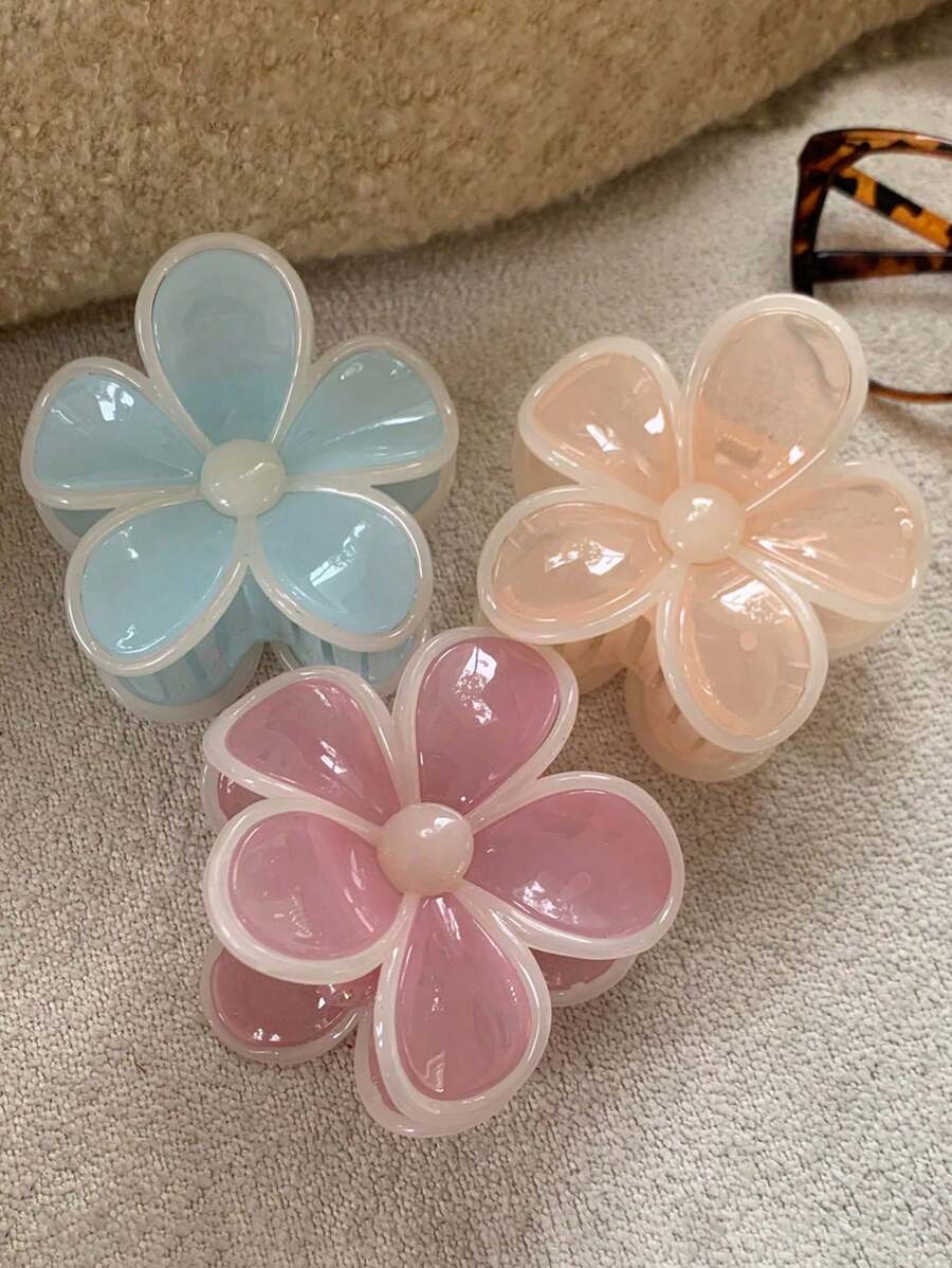 3 Stücke/1 Stücke Damen Jelly Farbige Kunststoff Haarspangen, modisch, elegant, einfach und einfach in einer einheitlichen Farbe, geeignet für Alltag, Lässig, Treffen, Pendeln, Urlaub, Frisur, Make-up, Haarklammern, Clips, Haarklammern, Sommersaison Haarklammer