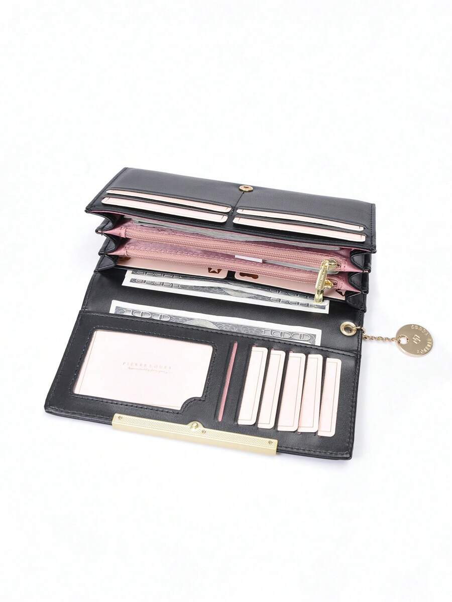 Women's Long Solid Snap Fastener Wallet Super Capacity Clutch Purse Multi-Slot Foldable Wallet Money Wallet Purse Wallet Long Wallet Wallet Keychain Wristlet Wallet