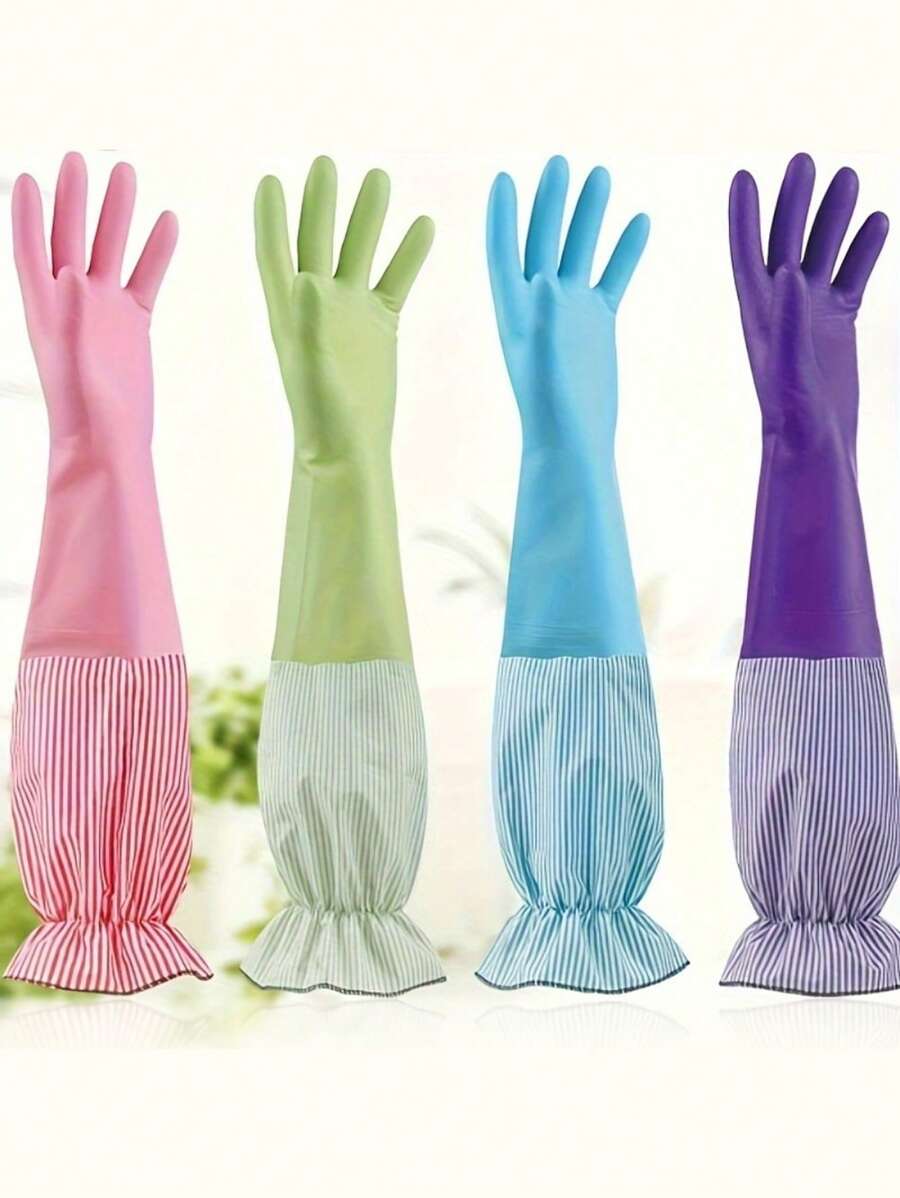 Lange, warme Haushaltsputzhandschuhe aus Samt - wasserdicht, strapazierfähig für Küche & Wäsche, bleifrei