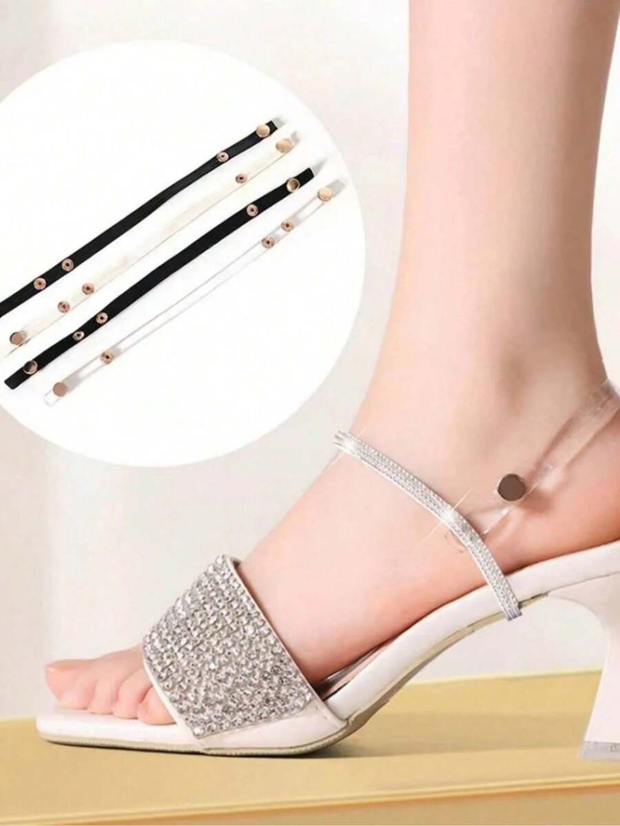 High Heels Bundled Shoelaces Lace Up Women's Summer Sandals With Non Slip Laces, Transparent And Invisible, Women's High Heel Non-Slip Shoelaces, Elastic No Tie Shoe Laces, Multi-Colors, For Women High Heels Women Pumps,No Drop Heel Strap, High Heels, Anti Drop Heel Artifact