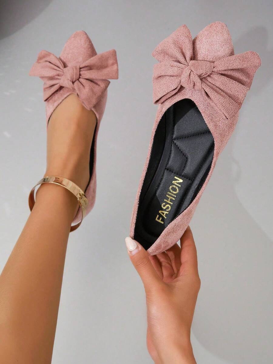 Sapatos Femininos Elegantes com Laço Nó 2025 de Bico Fino Versáteis, Mocassins Casuais Confortáveis