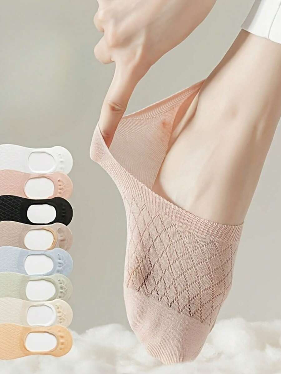 12 Paar Damen atmungsaktive komfortable unsichtbare Knöchelsocken - elegante & besondere Serie, sortierte weiche Farben, dehnbar & waschbares Material, geeignet für Lässig- und Businesskleidung im Frühjahr/Sommer, süße Socken für Sommerschuhe, kariertes Muster, elastische Struktur