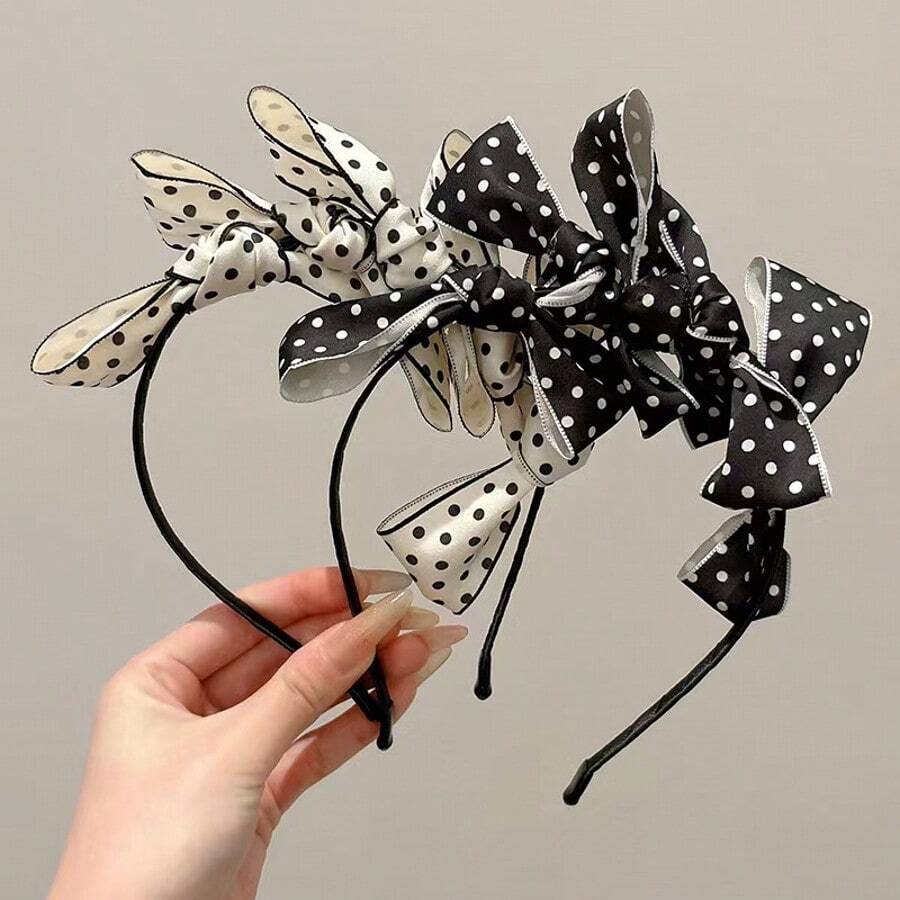 1pc High Crown Polka Dot Bow Headband For Women, Stylish Design Makes Face Look Smaller, Washing Headband Hair Accessories Diadema Hair Hoop