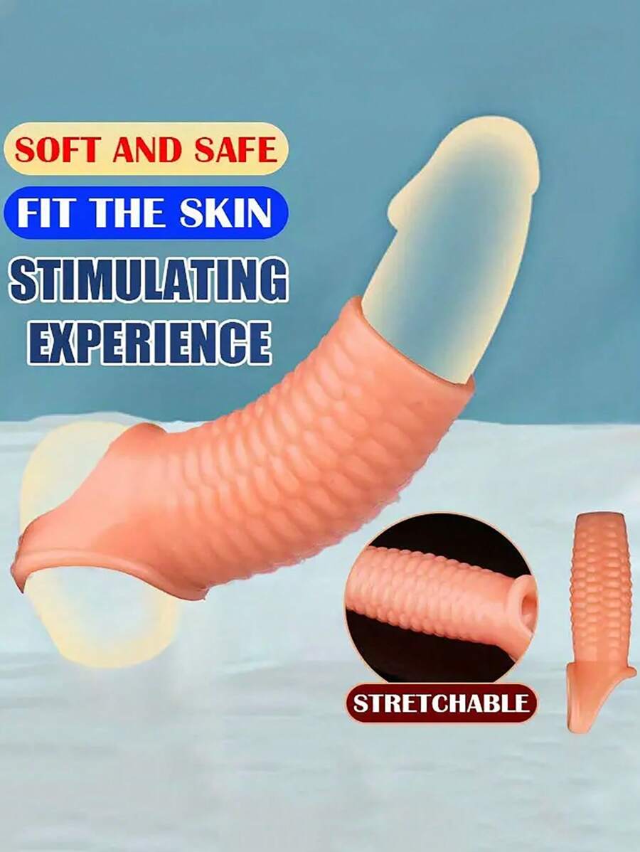 Weiche Silikonpenis-Muffe Sexspielzeug für Männer Paarsexuelle Stimulation, länger anhaltend stärker für Männer, Erwachsenenspielzeug für Paar (1 Stück)