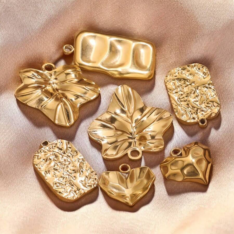 1 Peça Pingente Perfurado Geométrico Banhado a Ouro 18k de Aço Inoxidável 304, Acessório de Joalheria DIY para Uso Diário de Mulheres