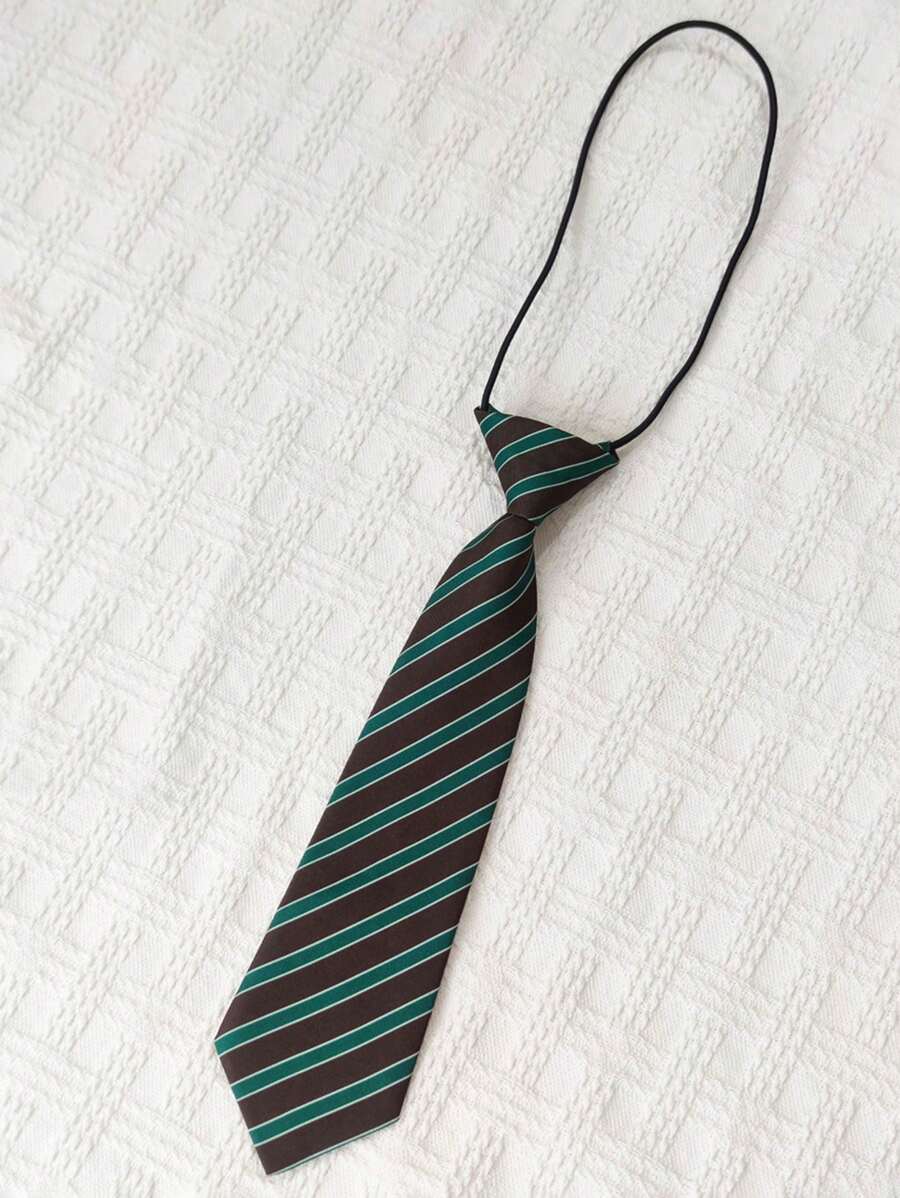 1pc Fashionable No-Tie Polyester Fiber Casual Wear Tie For Young People, Suitable For Office, Street, And Leisure Occasions