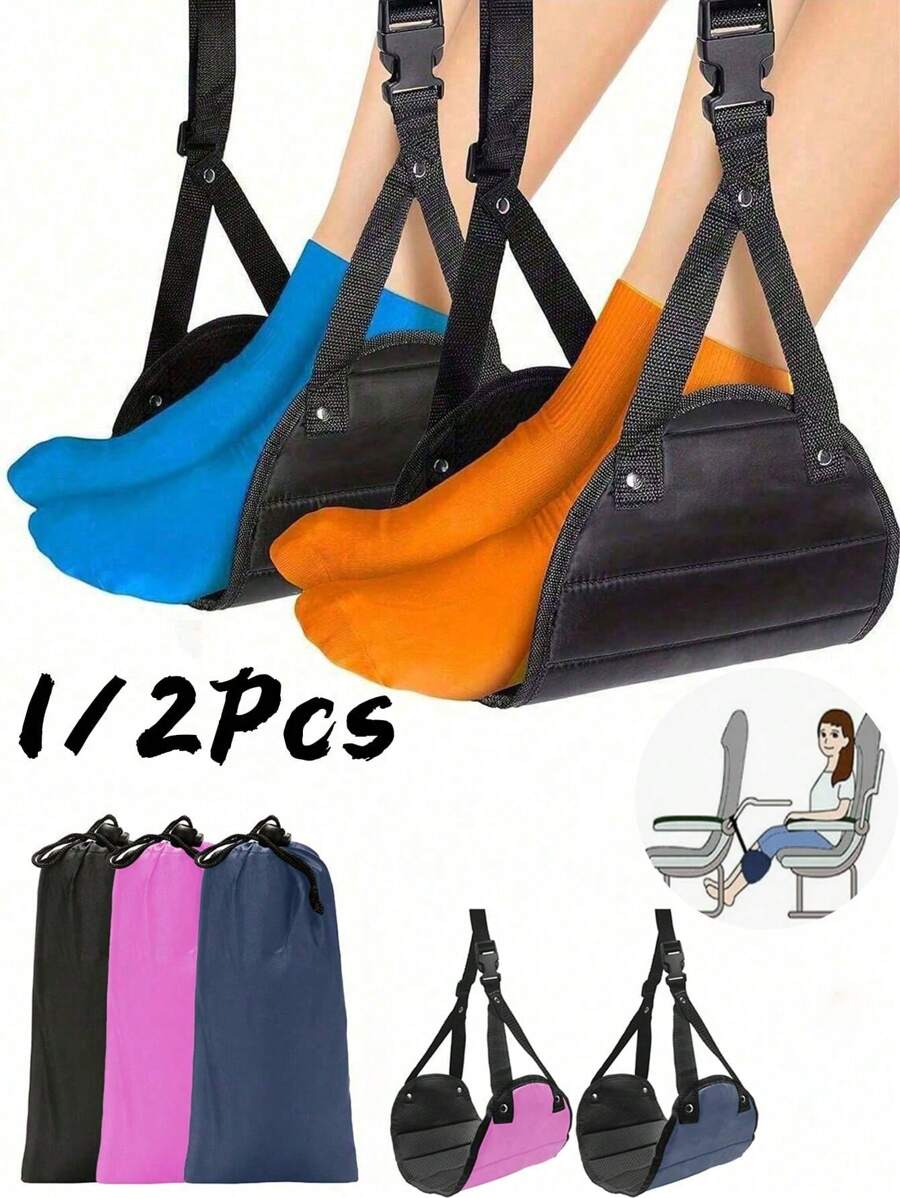 Adjustable Travel Rest Hanging Foot Rest-Airplane Foot Hammock(With Storage Bag), Foot Rest, Airplane Travel Footrest, Flight Leg Hammock Hanger Sling, Portable Travel Accessories Adjustable Height For Plane, Train, Office, Reducing Swelling And Soreness,Travel Essentials School Back To School School Supplies Holiday Camping Holiday Essentials Vacation Mini Summer