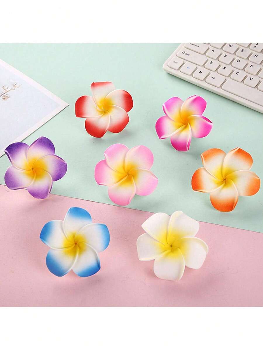 7 Stücke/Set 7cm künstliche Plumeria Haarspangen, geeignet für den täglichen Gebrauch Haarklammern Haarspangen