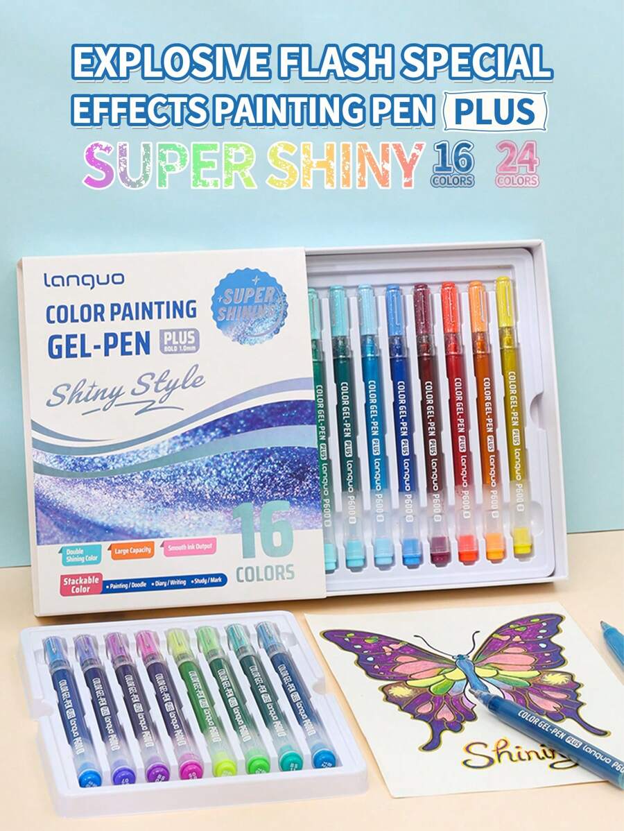 1pc Colorful Journaling Pen Set With 36/54 Color Options, Fine Tip Gel Pens For Art Students, Painting, DIY Planner, Coloring, Marking School Supplies,Back To School