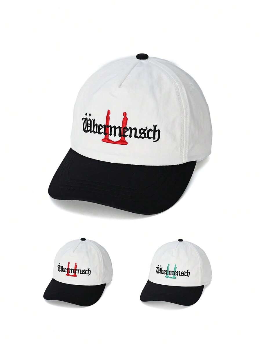 1pc Embroidered Adjustable Baseball Cap, Fashion Breathable Versatile Outdoor Sun Protection Hat, Holiday Gift