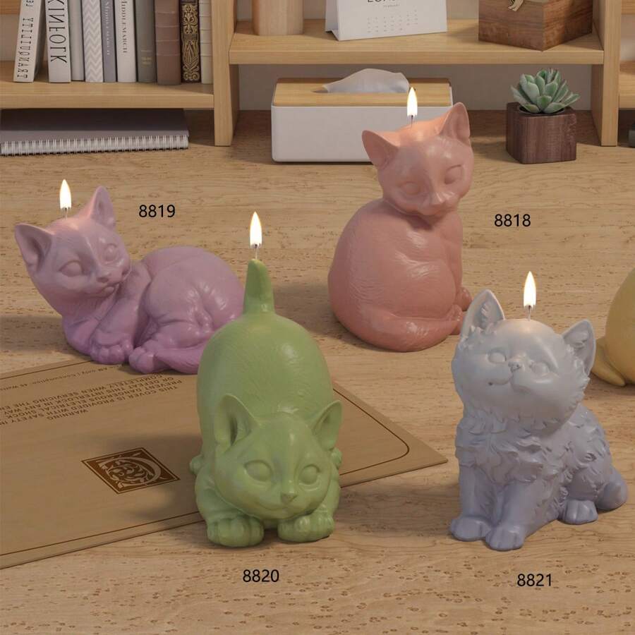 Stampo di silicone a forma di gatto, colore solido semplice, multifunzionale e pratico