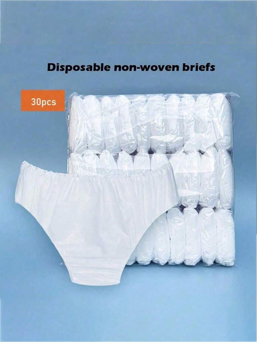 30 pezzi di biancheria intima monouso bianca, adatta a uomini e donne, stile bikini, comoda per viaggi, spa, ceretta, attività all'aperto, campeggio, terme