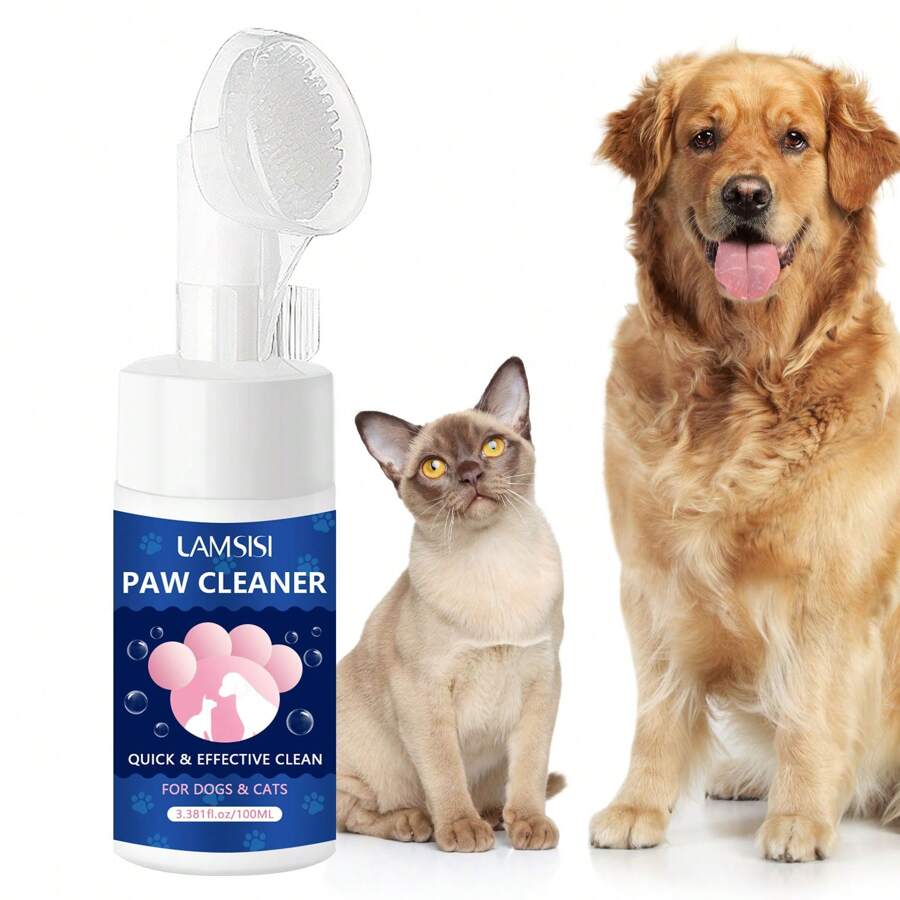 100 ml Nettoyant pour les pattes des chiens et chats - Permet un nettoyage sans eau avec une formule de nettoyage et de nutrition douce, convient aux chiots, chatons et tous les animaux de compagnie comme désodorisant rafraîchissant - Un produit d'hygiène essentiel pour animaux de compagnie hydratant.