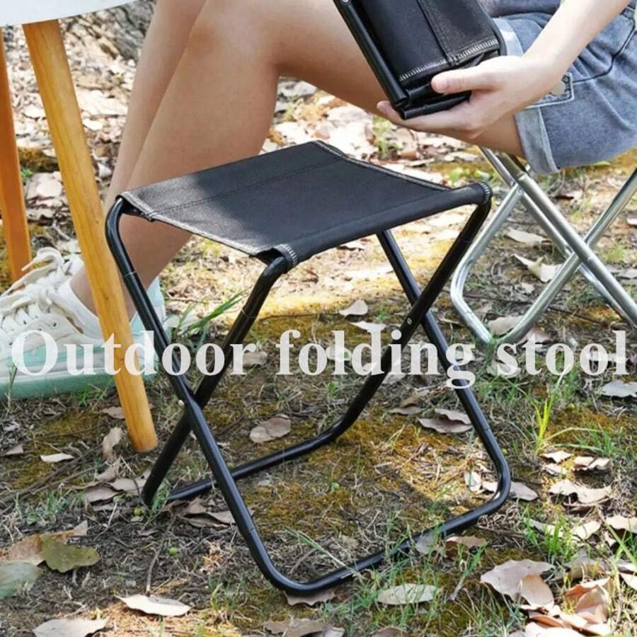 1pc Portable Folding Chair Bench Fishing Stool Travel Camping Horse Stool Stools Train Subway Queuing Portable Stools Outdoor Tool Small Stool Fishing
