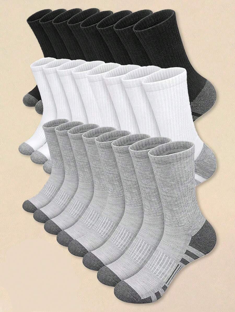 60pcs/50pcs Comfortable Sports Round Neck Tennis Socks For Men, Suitable For Outdoor And Casual Wear, All Season, White Antibacterial Odor-Resistant Moisture-Wicking Athletic Socks, Thick And Comfortable For Daily Wear, Couples Casual Socks, Cute Socks, Girls Socks, Autumn/Winter & Spring/Autumn, Mesh Detail, Guiding Hole Design, Moisture Absorption And Perspiration, Soft And Smooth, Suitable For Various Holidays, Sports, Leisure, Business And Daily Wear, Can Be Worn All Year Round, 40pcs/30pcs/24pcs/20pcs/16pcs/12pcs/10pcs/8pcs/6pcs/4pcs/2pcs
