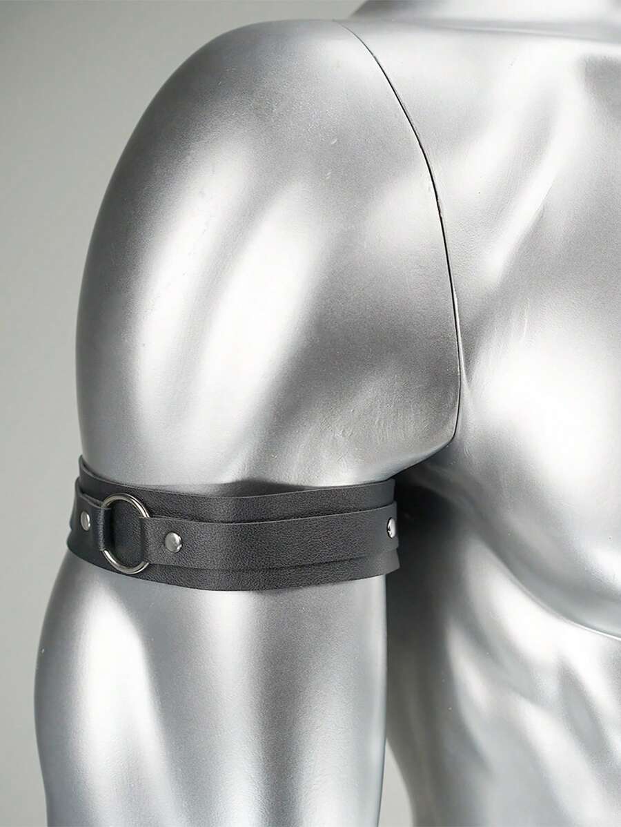 Adjustable PU Leather Fashion Arm Band For Men, Gothic Style Arm Cuff Armband, Valentine's Day Gift, Arm Strap Accessory, Sexy Men's Accessory