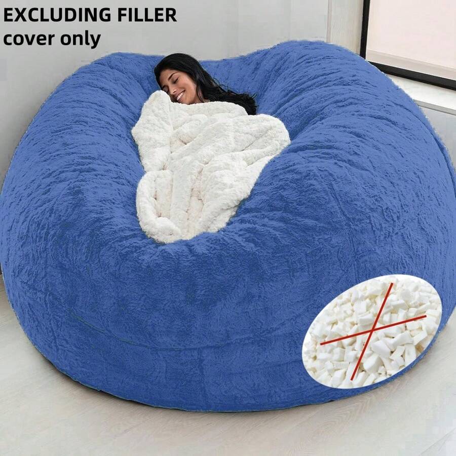 Funda para sofá puff de peluche extra grande, puff sofá de piel sintética esponjoso, de gran transfronteriza (solo la funda, sin relleno)