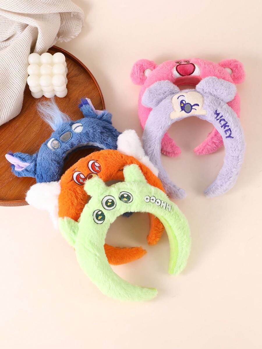 Disney 1 pieza Diadema con peluche de Stitch y Mickey Mouse de Disney, accesorio de cabello lindo para niñas