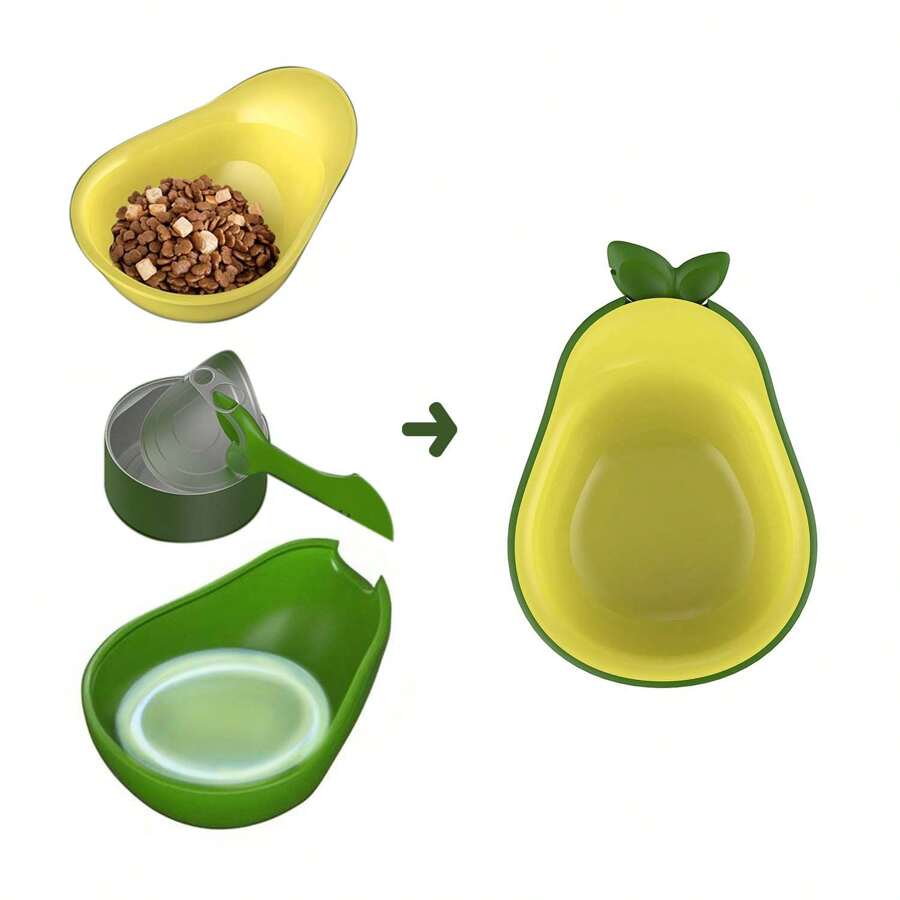 Tazón de agua para gatos 3 EN 1 Abrelatas de lata, cuchara para comida de perro y tazón de comida para gato, plato poco profundo para mascotas para cachorros y conejos