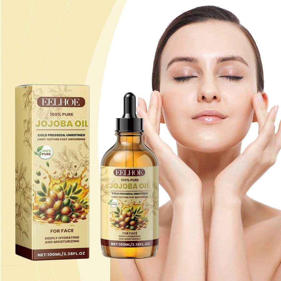 Óleo de Massagem Facial de Jojoba, Hidratante Facial, Hidratante, Clareador e Fortalecedor de Óleo Essencial de Jojoba