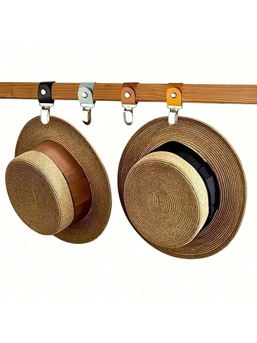 PU Leather Hat Clip For Travel Solid Color Hat Clips For Luggage, Multifunctional Baseball Cap Clip, Hat Companion Outdoor,Mini Travel PU Leather Hat Clip, Outdoor Backpack Luggage Organizer Clip, Multifunctional Straw Hat Clip, Hat Accessories, Securely Attach Your Cap To Bag Or Luggage