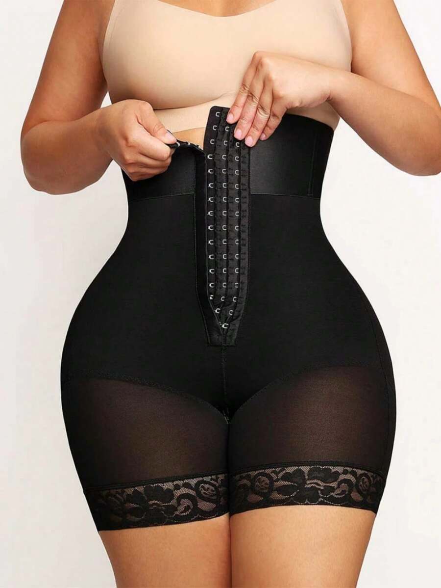 1 PC Women Butt Lifting Shapewear Body Shaper, Tummy Control Panties With Hook Zipper Closure, Black Leggings, Suitable For Various Occasions