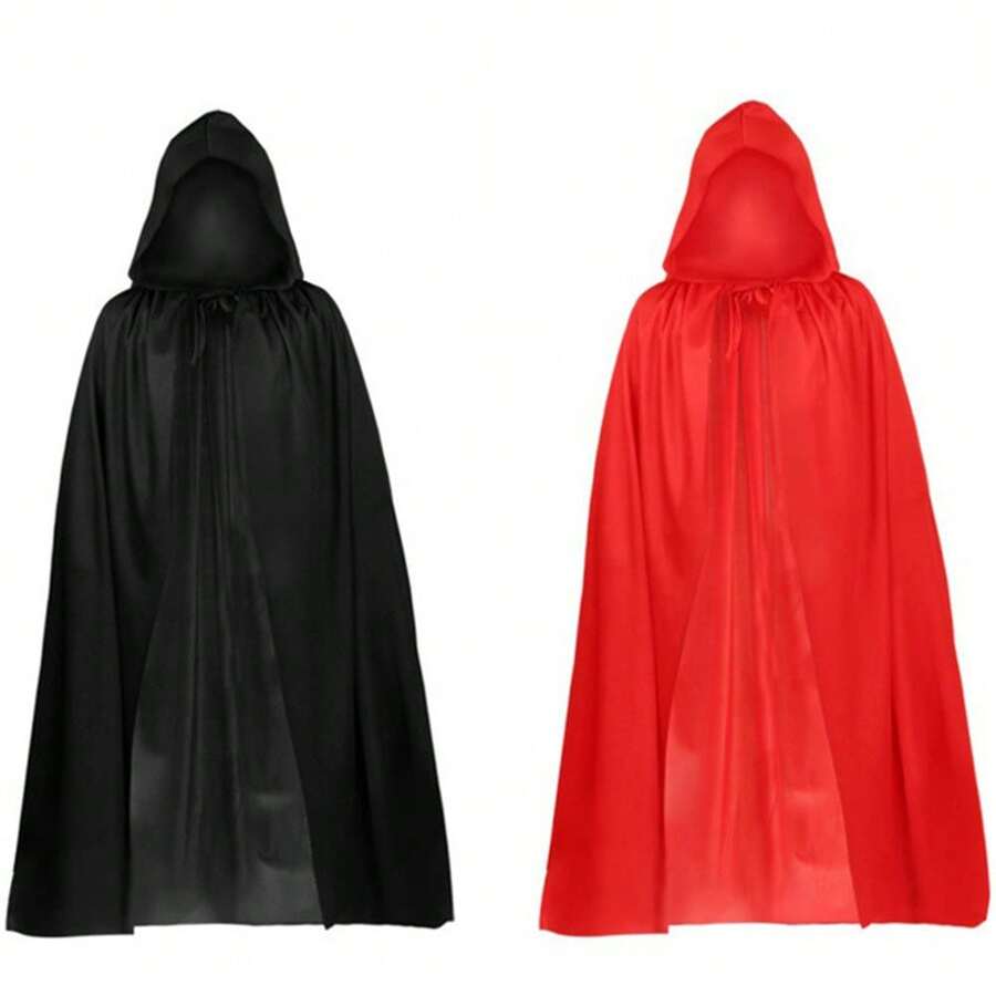 1 pièce Cape à capuche pour Halloween, accessoires de cosplay de sorcière, costumes de mascarade, fournitures de décoration d'Halloween, décoration de célébration familiale pour sorcière, diable, vampire et costume, cosplay, représentation, un choix idéal pour les cadeaux