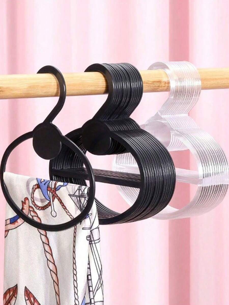 20/30pcs Oval Scarf Shawl Tie Holder Circle Shape Coat Hanger Multifunctional Clothes Display Slots Holder Organizer Space Saving