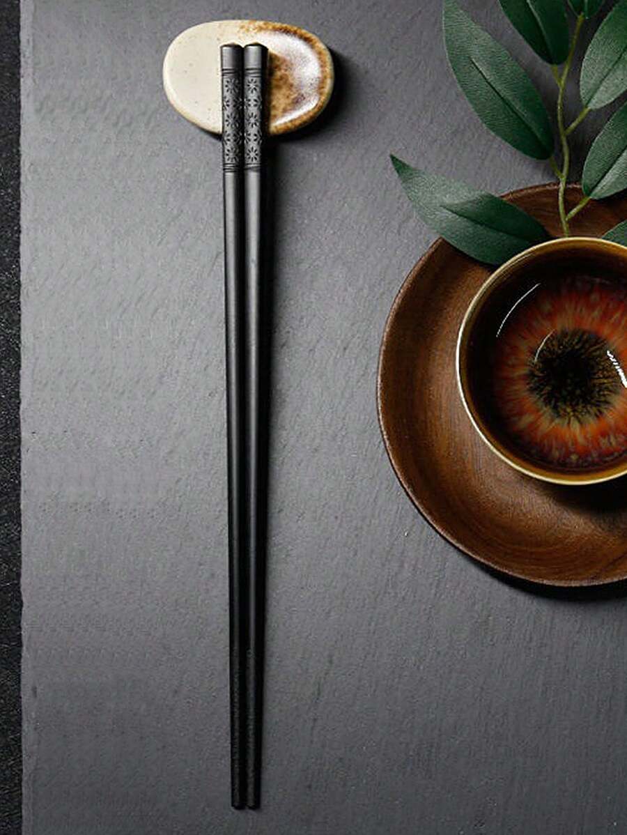 5 Pairs Reusable Non-Slip Chopsticks With Beautiful Cherry Blossom Pattern, Tableware Accessories, Cutlery Set, For Home, Kitchens, Restaurants, Hotels, Kitchen Supplies