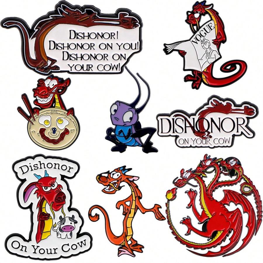 Disney 1 pièce Broche émail Mulan & Mushu Disney - Adorable badge pour sacs et vêtements, école