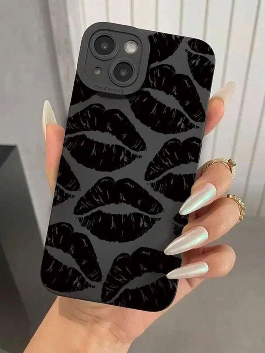 Sanrio 1 Stück 16 Pro / 11 / 12 / 13 / 14 Pro Max / 15 Pro Handyhülle, transparente Cartoon Engelsaugen- und Lip-Design Soft Schutzabdeckung, kreativer Paarstil