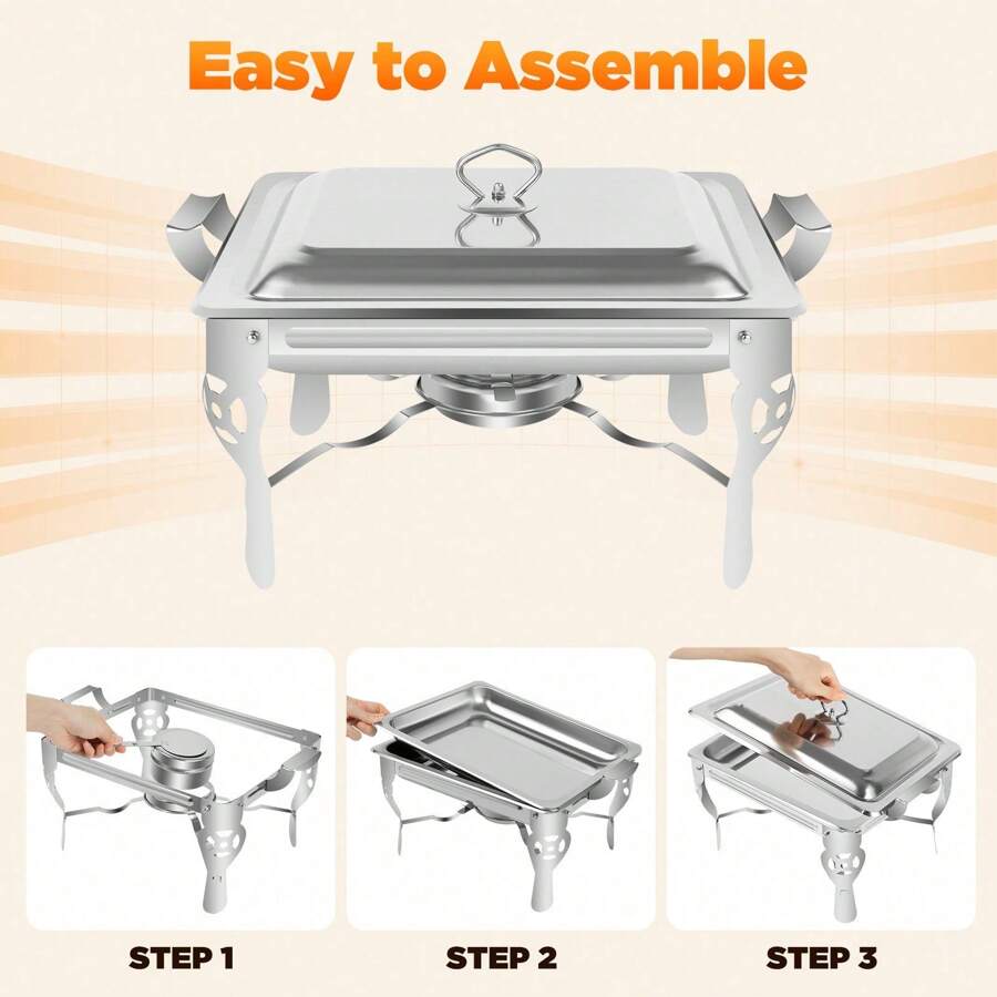ZhdnBhnos ZhdnBhnos 6L Food Warmer Chafing Dish Heating Container Heating Container Square Self-Service Stove