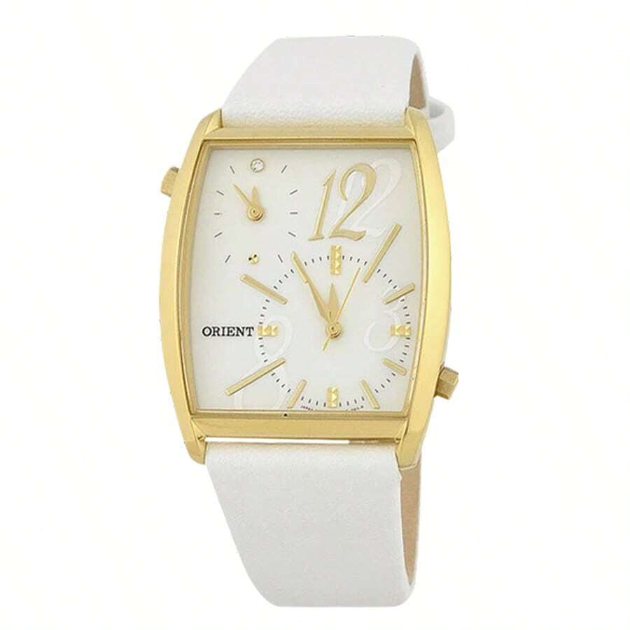Orient Orientalische Quarz Damenuhr, FUBUF003W0 Edelstahl, weißes rechteckiges Zifferblatt, Geschäftseleganz, perfekt für den professionellen Alltag