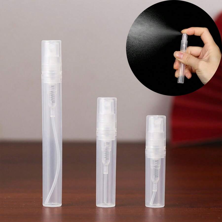 5pcs Transparent Plastic Perfume Spray Bottles - 2ml, 4ml, 5ml Travel Size Fine Mist Sprayers, Refillable Perfume Sample & DIY Packaging Bottles