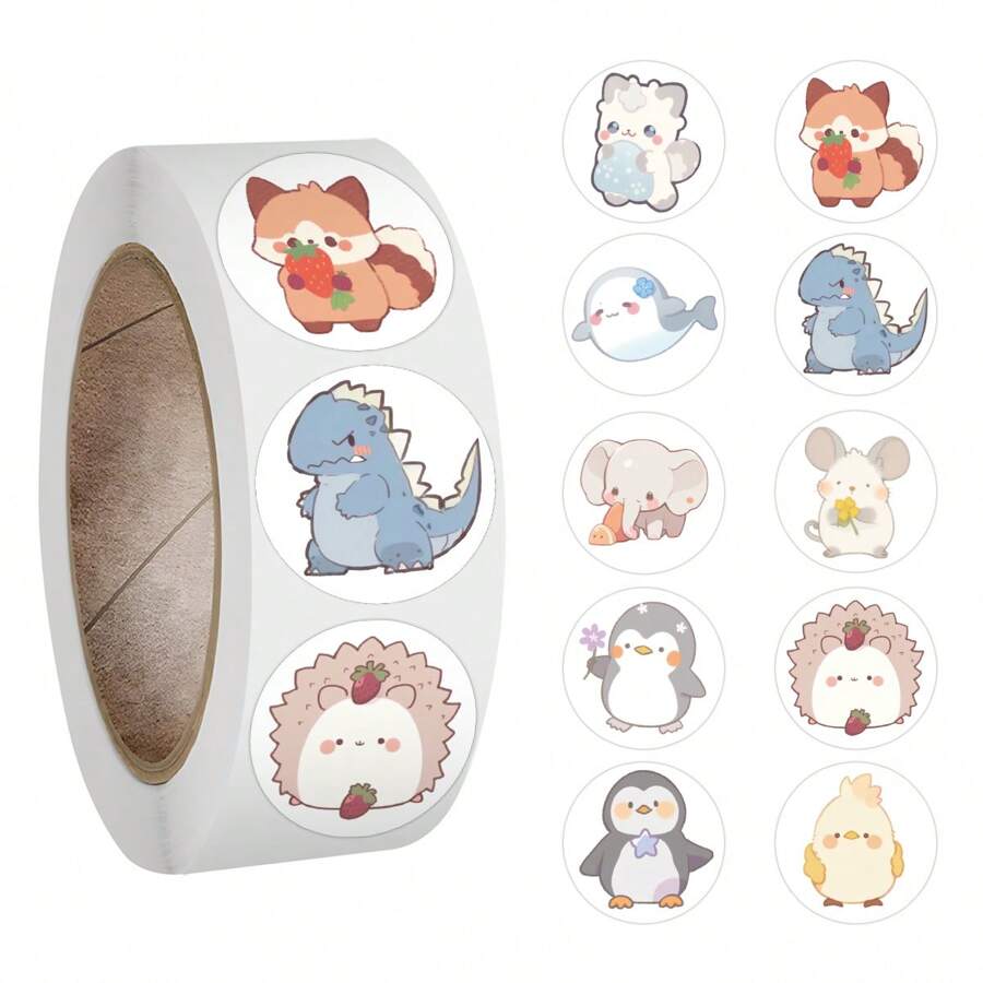 500 pegatinas de animales con tinta, pegatinas de vinilo de estética para scrapbooking, diarios, parachoques, monopatines, botellas de agua, dibujos animados, cascos de seguridad, coche