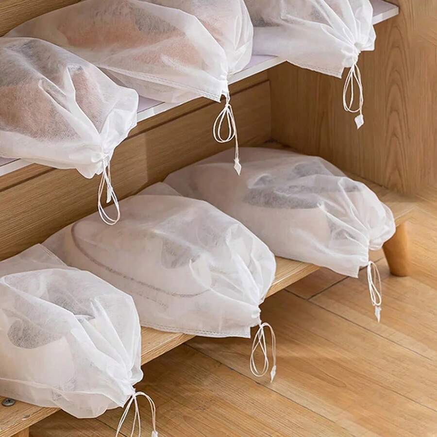 10pcs/50PCS Shoes Storage Bag Closet Organizer Non-Woven Travel Portable Bag Waterproof Pocket Clothing Classified Hanging Bags,Avoid Yellowing Your Shoes.