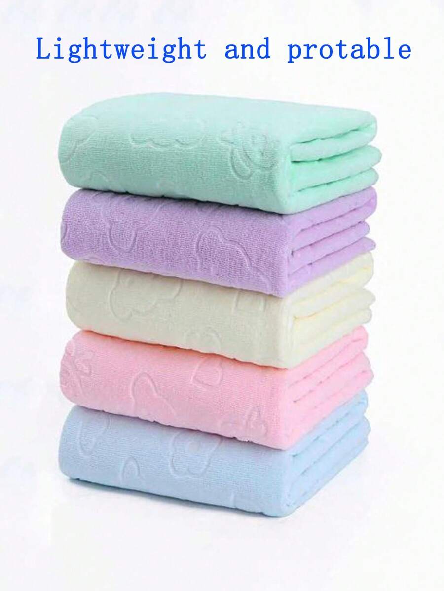Set de 5 toallas de microfibra ultrafinas, portátiles y muy absorbentes con estampado de osos, de colores vivos, suaves y de secado rápido