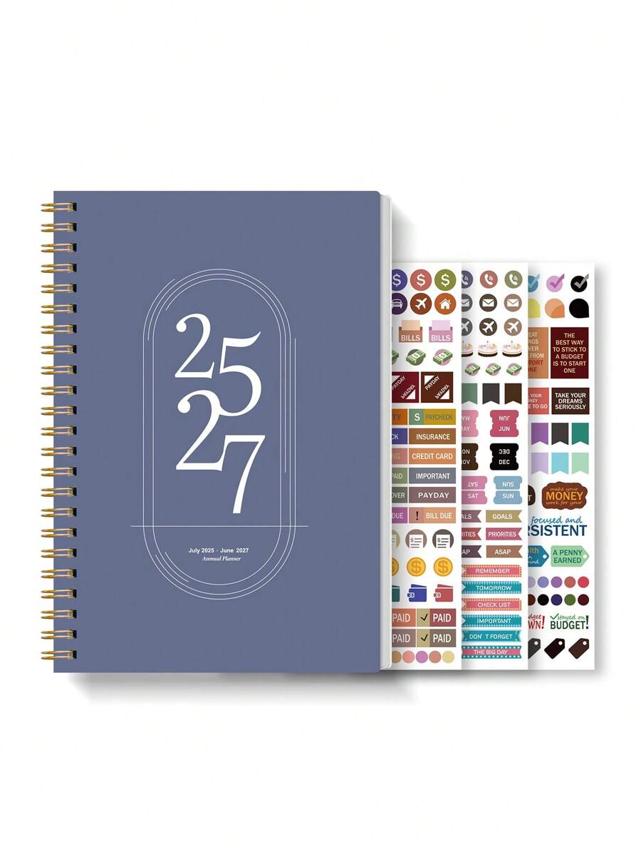 BUBU 2025 Miesięczny Planer/Kalendarz - Miesięczny i Tygodniowy Planer Od Styczeń 2025 Do Grudnia 2025, Spirala Planner Notebook Z Zadaniami Do Zrobienia, Celami, Notatkami, Artykułami Powrót Do Szkoły