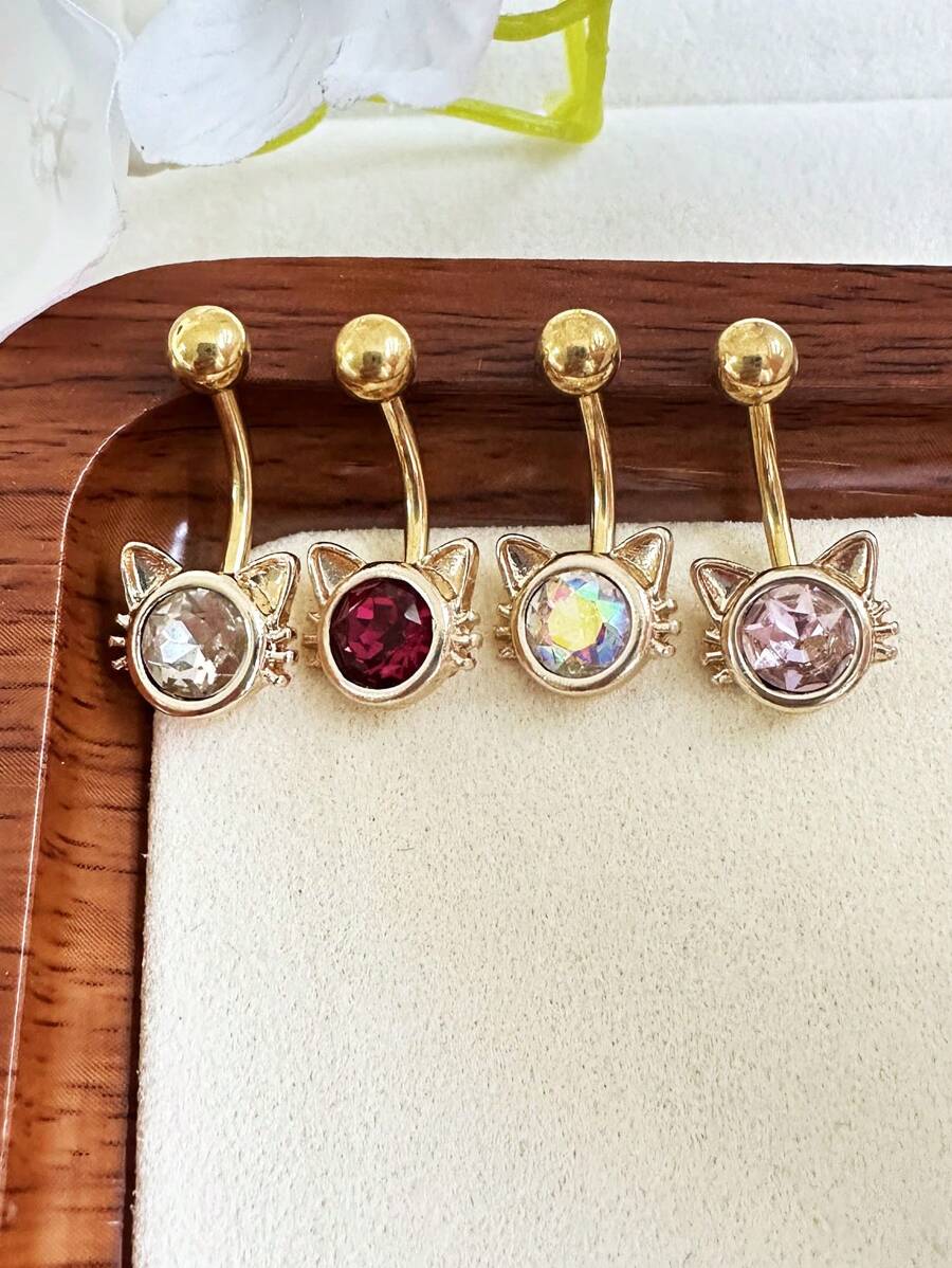 1pc Fashionable & Elegant Copper Alloy Owl Navel Piercing Ring, Gold Vacuum Electroplated Won't Fade, Suitable For Women's Daily, Party, Wedding, Mother's Day, Vacation Wear