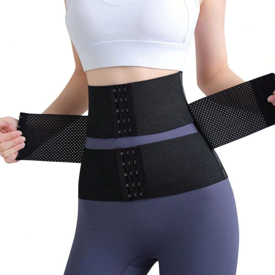 1pc Body Shaper Waist Trainer Cincher, Sports Fitness Tummy Control Shapewear, Hook & Eye Closure Waist Trimmer Belt