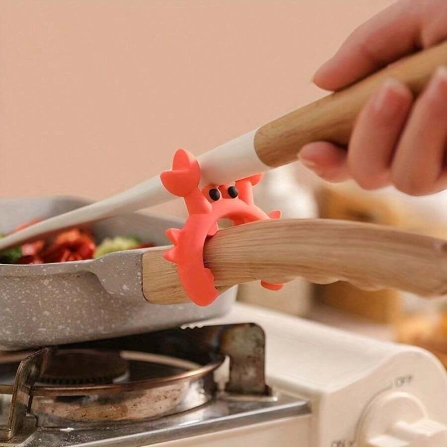 Crab Silicone Wiper Holder, Anti-Scalding Kitchenware Holder - Essential Cooking Accessories, 1 Piece