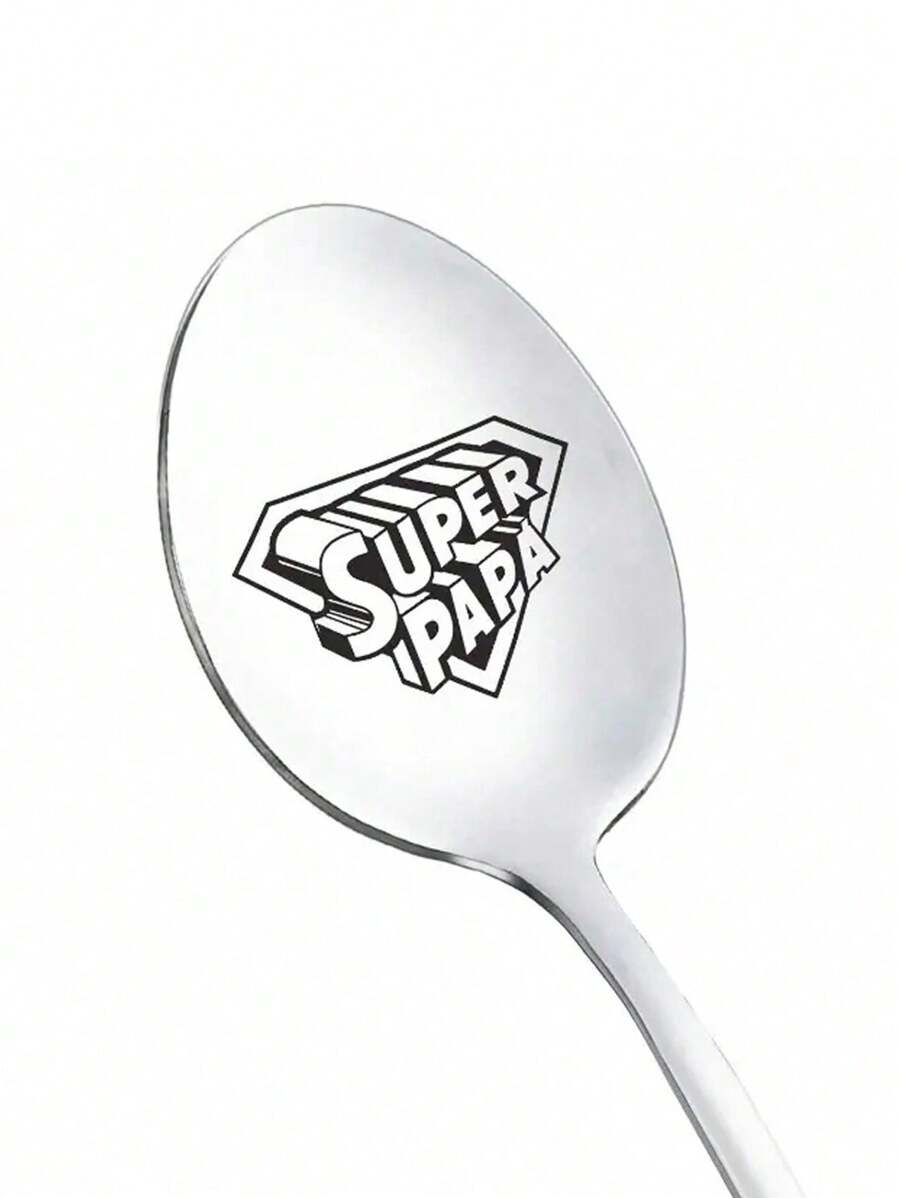 Edelstahl Löffel Bester Papa Papa Chef Familie Besteck Vatertags Geschenk coole Buchstaben robuster Eislöffel - Kaffee Liebhaber Geschenke - Lustige Geschenke für Cornflakes und Kaffeetassen Semesteranfang