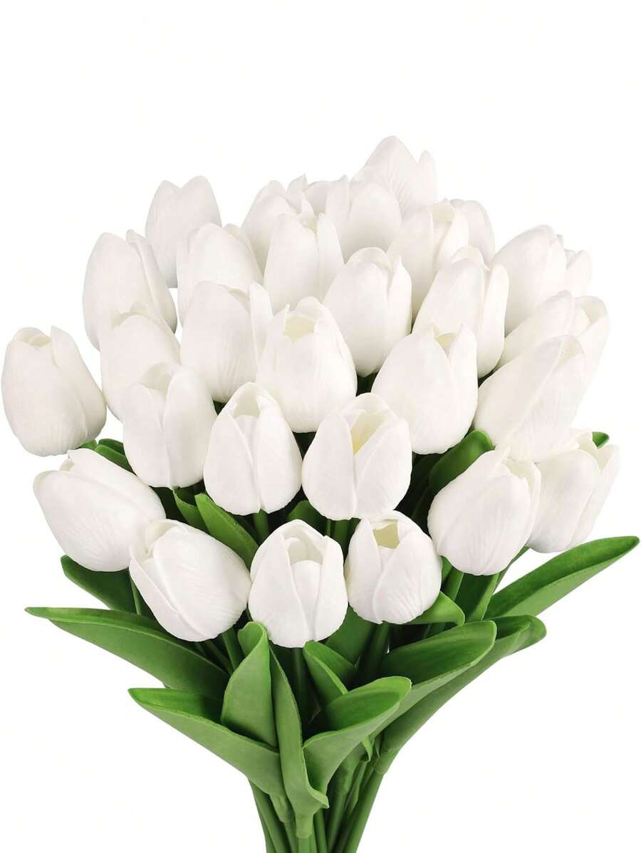 30 Stücke künstliche Tulpen, Echtheitsgefühl Tulpen, geeignet für Vasen, Heimpartys, Hochzeitsdekoration, DIY Blumenwanddekoration Outdoor, ästhetische Raumdekoration, Geschenke für Mädchen, Geschenke für Freunde