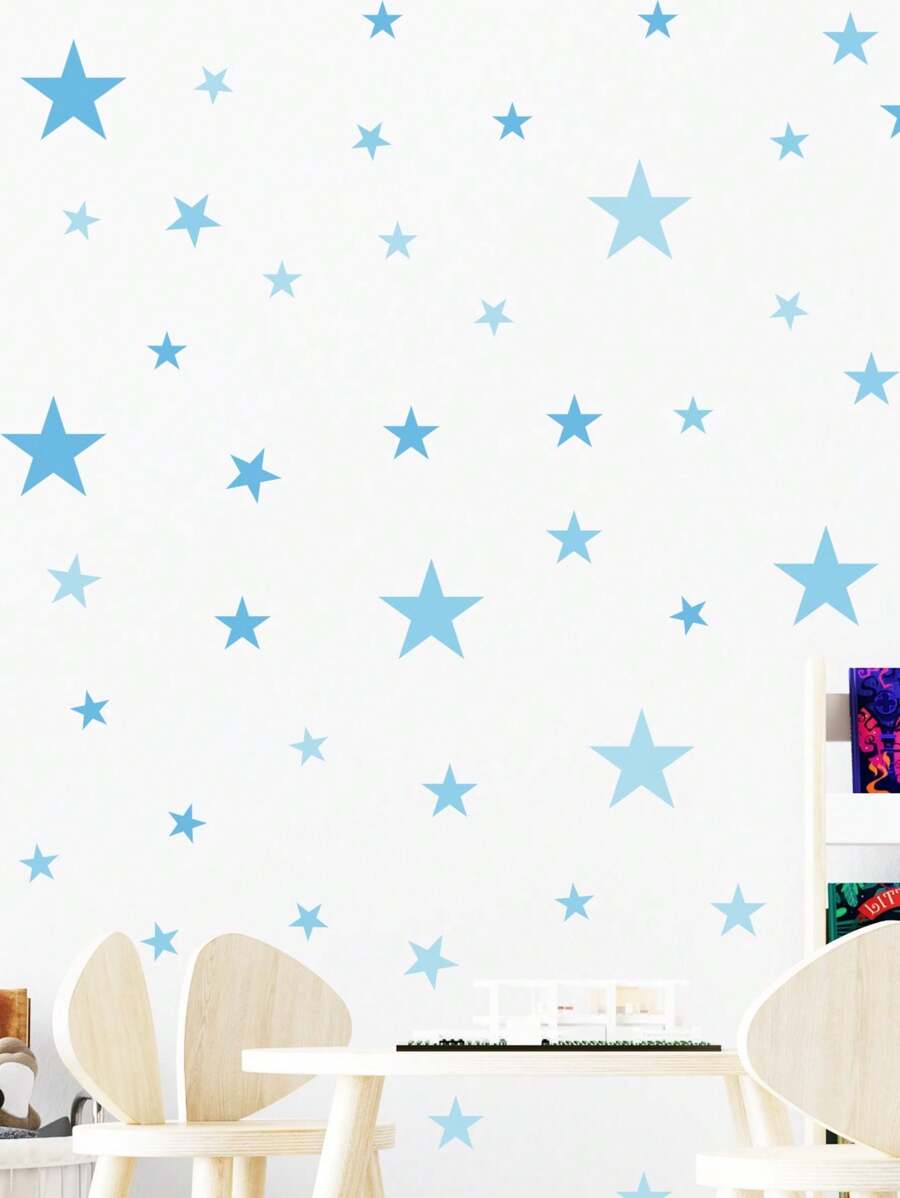Star Print Kids Wall Sticker,Stickers,Wall Decal, Vinyl Decal For Home Decorations,Spring Decoration Items Refresh Your Home,Rama Decoration Stickers Gifts Birthday Graduation Room Decor Wall Stickers Wall Decor