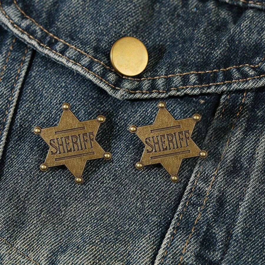 eyekan Odznaki zastępcy szeryfa, broszki dla dorosłych w stylu gwiazdy kostiumu western, prezenty na karnawałowe przyjęcie szkolne na Halloween, kowbojka, kowbojka, zabawka honorowa
