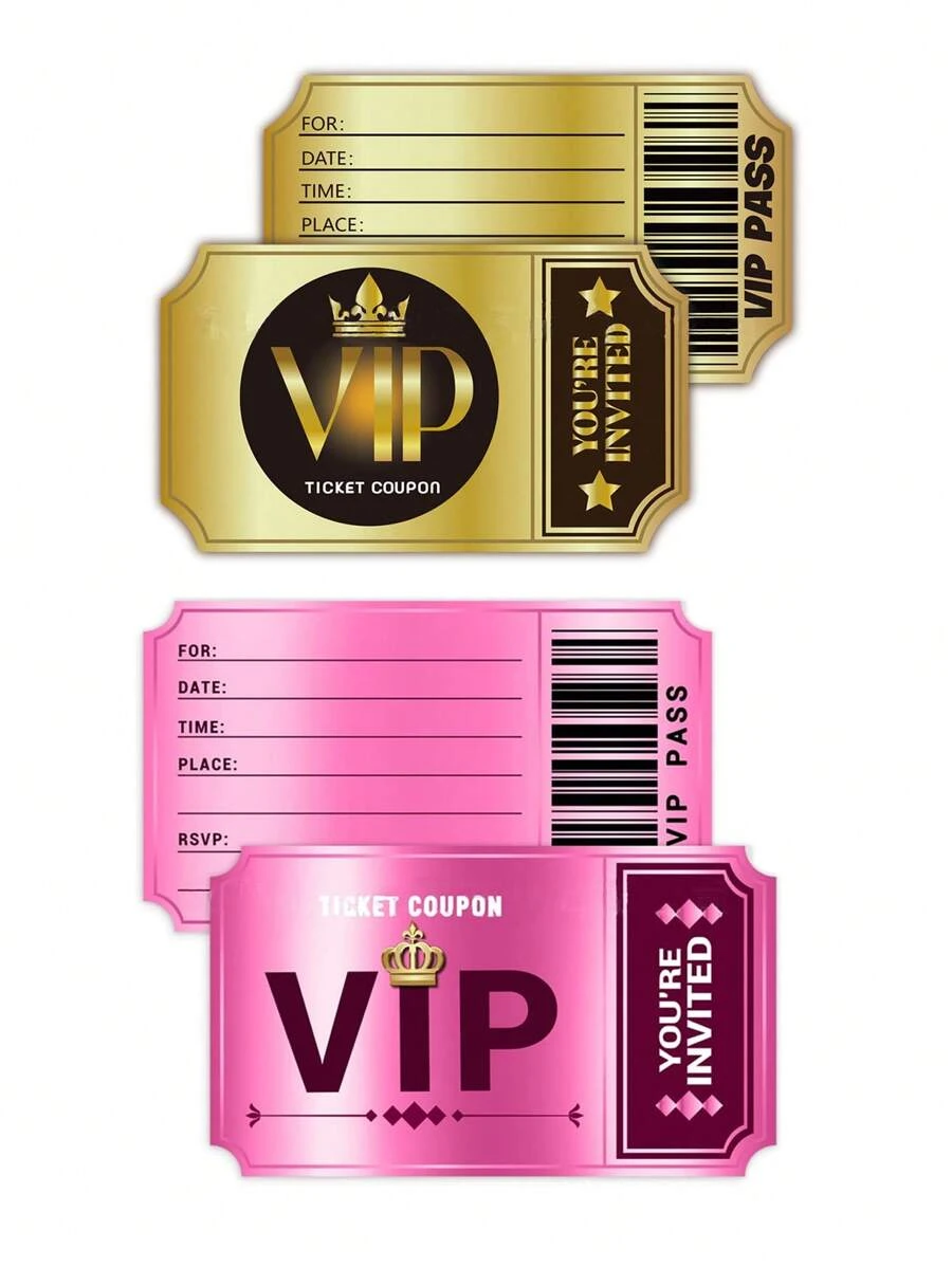 12 Pcs/Set Double-Sided Design Birthday Party Invitations With Envelopes,Movie VIP Party Invitations, Birthday Invites,Decorations Suitable For Party, Wedding, Festival Invitation And Party Activities.(Black Gold And Rose Red)