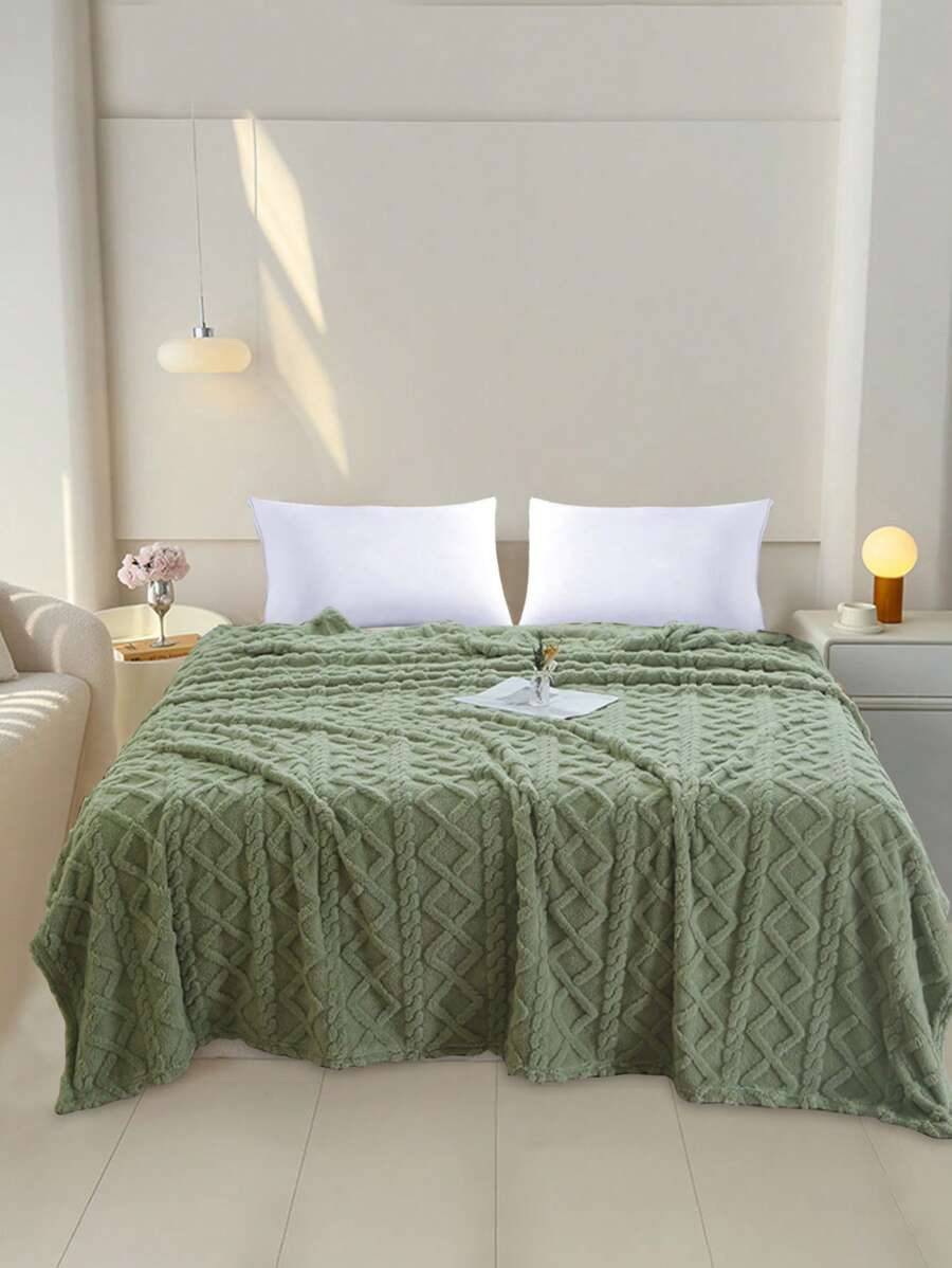 Frazada De Queen Size 200*220CM Soft Layer Traditional Coral Flannel Blanket With Taffeta Tartan Fabric,Liviana, Lavable A Máquina, Tejida De Poliéster Para Uso En Oficina, Viaje Y Hogar - Versátil Como Chal De Sofá